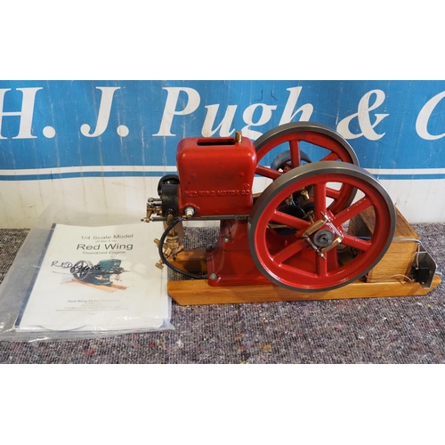 277 - 1/4 Scale Red Wing hit-n-miss internal combustion engine, spark coil ignition, in working order