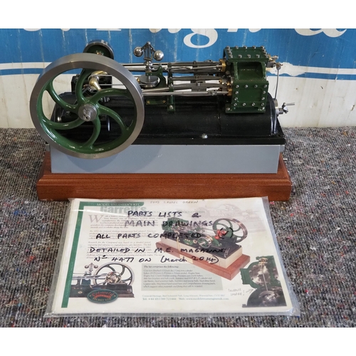 278 - Scale replica of 1881 Garrett twin horizonal compound steam engine, in working order