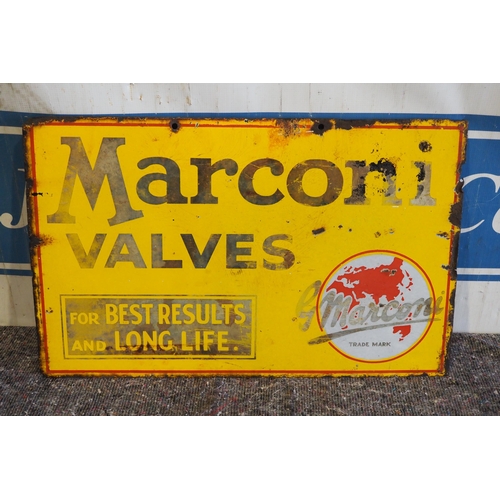 290 - Double sided enamel sign - Marconiphone Radio and Marconi Valves 15