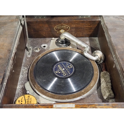 449 - Oak cased gramophone