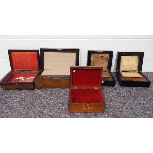 52 - Antique writing slopes and wooden boxes AF - 5