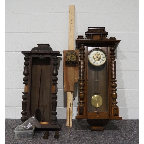 281 - Mahogany cased wall clock and wall clock project