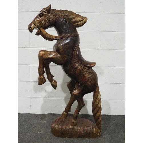 286 - Vietnamese wooden horse sculpture 52