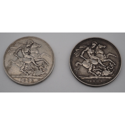 255 - 1889 Queen Victoria Silver crown and 1896 Queen Victoria Silver crown