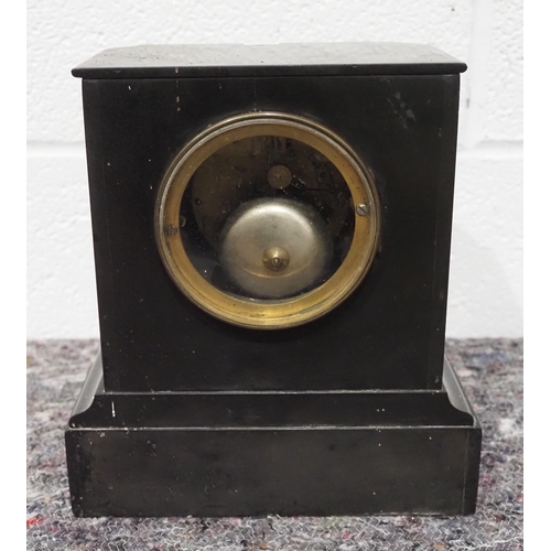 163 - Slate and marble mantle clock