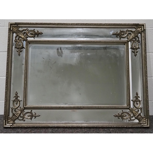 246 - Large beveled edge mirror with ornate frame 35