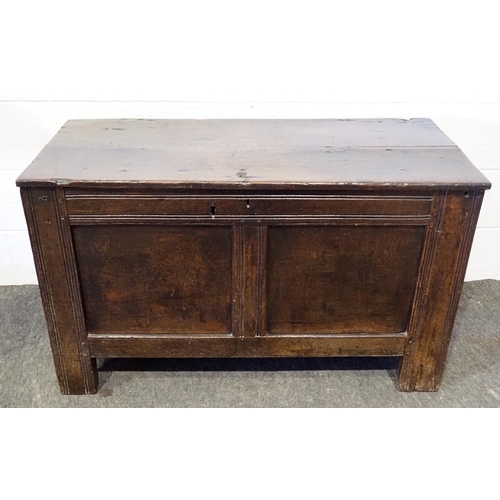 429 - Early oak 2 panel coffer 44