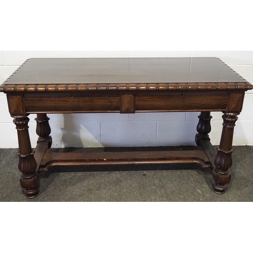 435 - Mahogany hall table with 2 drawers 54