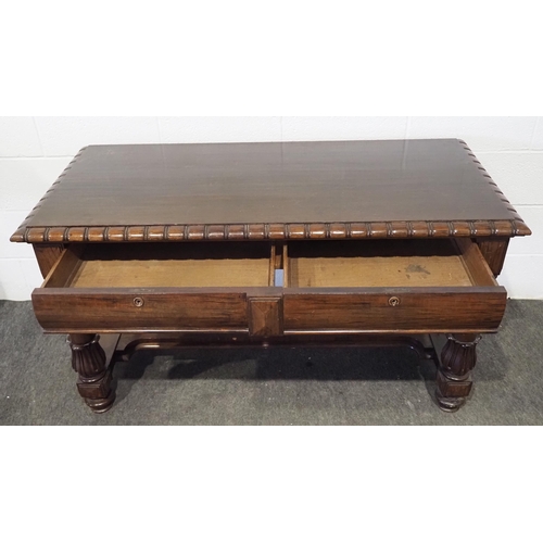 435 - Mahogany hall table with 2 drawers 54