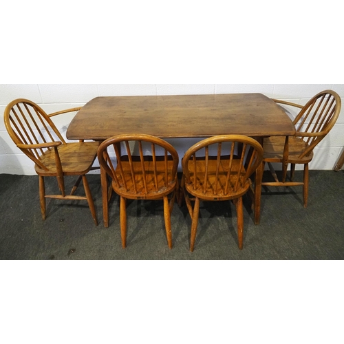 436 - Ercol mid century dining table and 4 chairs 54