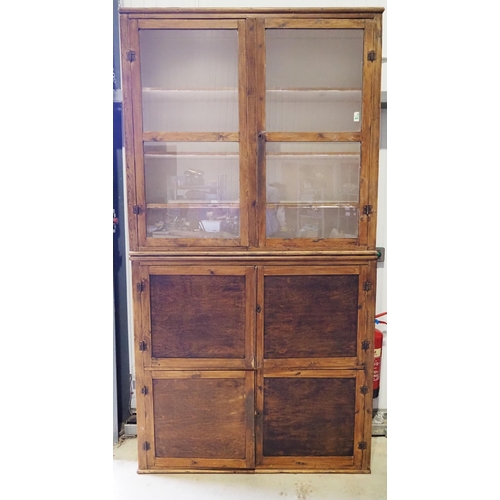 450 - Pitch pine display cabinet 96