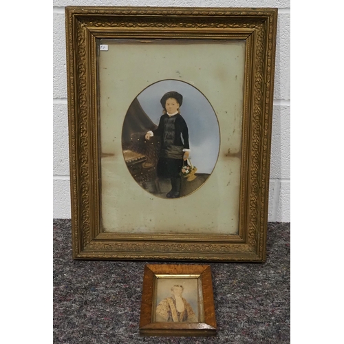 278 - Gilt framed painting of a Victorian girl 11½