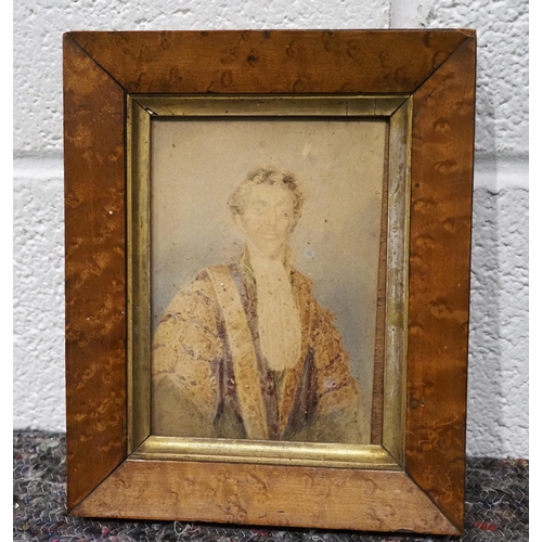 278 - Gilt framed painting of a Victorian girl 11½