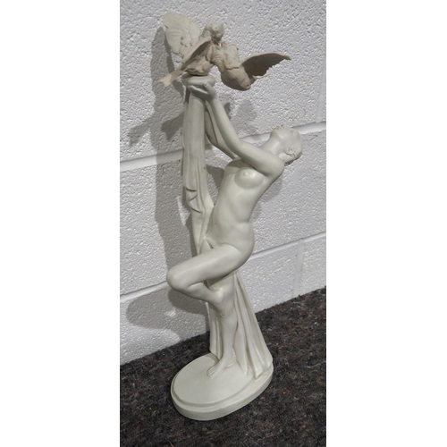 153 - Woman and birds porcelain statue 22