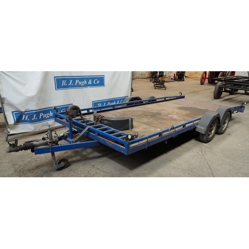 200 - Twin axle car transporter trailer. C/w winch, SN. FLB-2000-3012