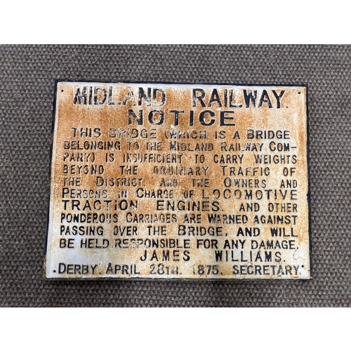 273 - Cast iron sign - Midland Railway 17