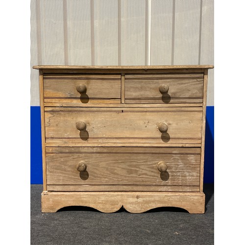 455 - Pine chest of 2 short and 2 long drawers 35