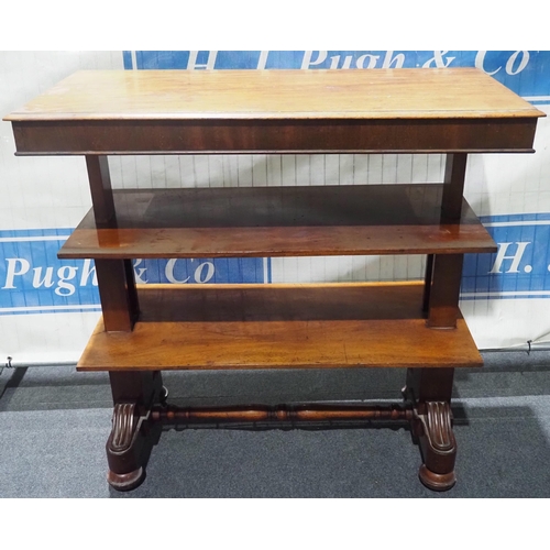 465 - Mahogany 3 tier dumb waiter on casters 43