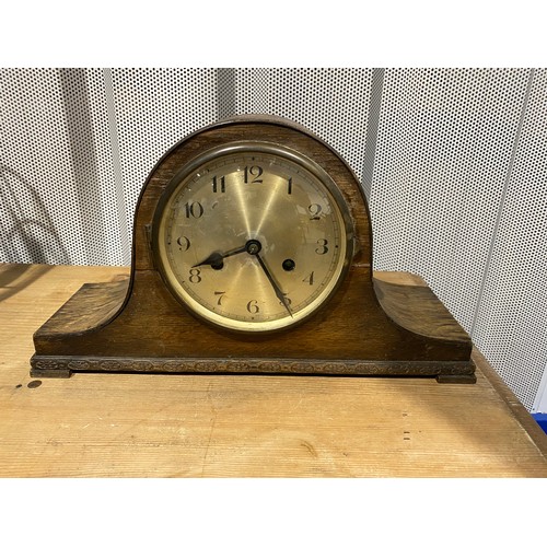 478 - Oak cased over mantel clock