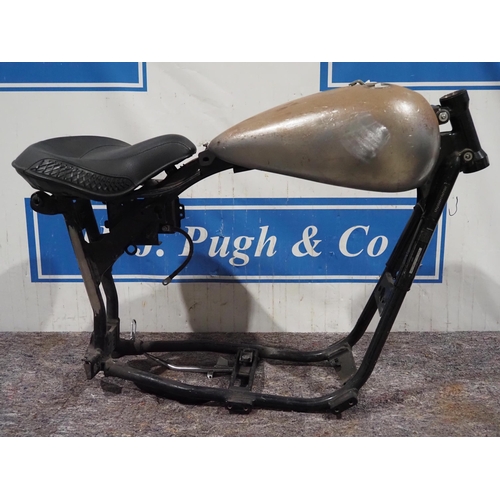 133 - Harley Davidson frame, tank and seat. Frame No. 1HD1GHV15YY327263