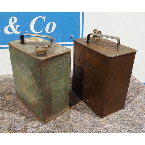 302 - 2 Gallon fuel cans to include Esso and Shellmex BP