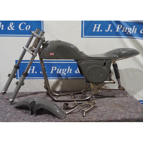 92 - Rickman Wasp pre unit frame. Frame no. 325833. C/w foot rest, brake pedal, Grey fibre glass tank and... 