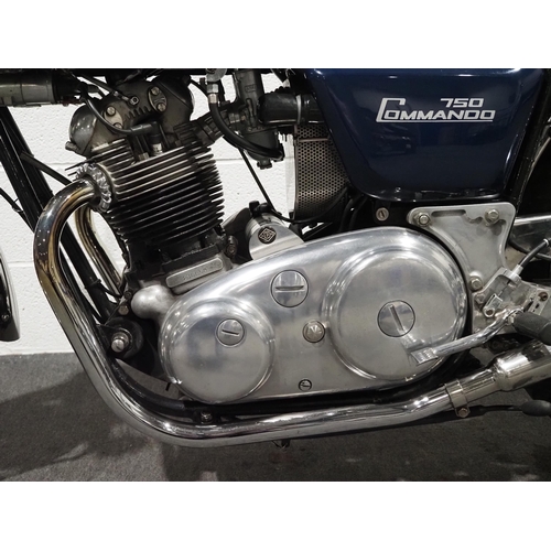 800 - Norton Commando Interstate motorcycle. 1973. 745cc.
Frame No. 230858
Engine No. 230858
Runs and ride... 