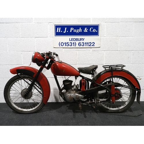 803 - BSA Bantam D1 motorcycle. 1951. 125cc.
Frame No. YD1S 50924
Engine No. YDL 4705
Plunger frame. Engin... 