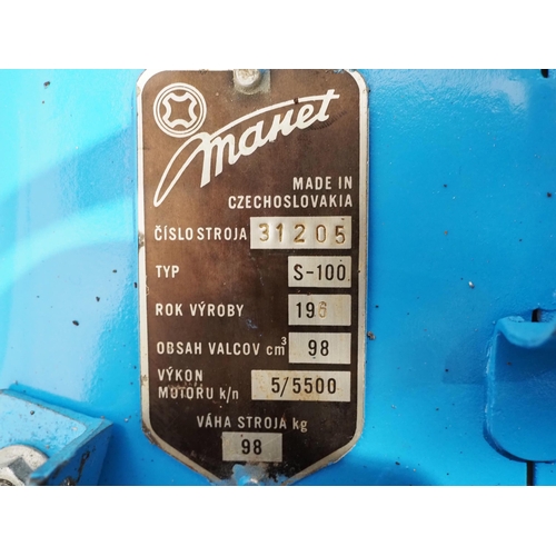 806 - Jawa Manet S100 moped. 1959. 98cc. 
Frame No. 31205
Engine No. 31205
Canadian import. 
Key. No docs
