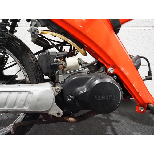807 - Yamaha Towny MJ50 moped. 45cc. 
Frame No. 5N7-020516
Canadian import, engine is free.
Key, no docs