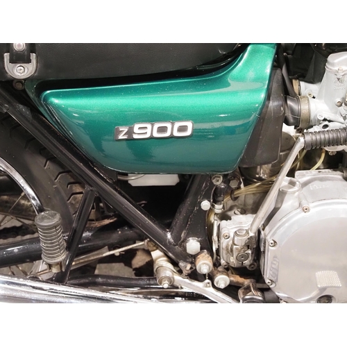 829 - Kawasaki Z900 motorcycle. 1976. 903cc. 
Frame No. Z1F 112201
Engine No. Z1E 129886
From a private co... 