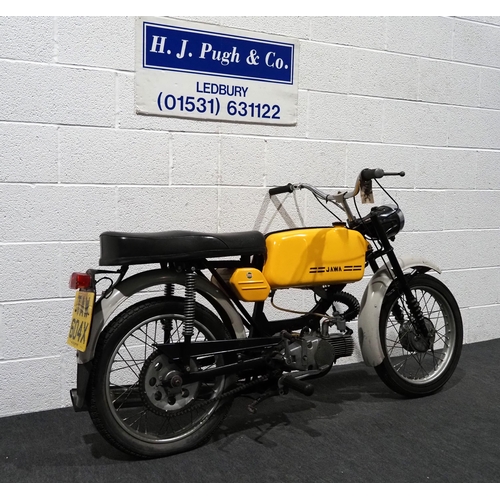 840 - Jawa Mustang moped. 1979. 49cc.
Frame no. 223-200
Engine no. 1583042
Engine turns over. Comes with l... 