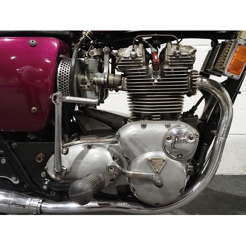 846 - Triumph T150V motorcycle. 1972. 750cc.
Frame No-DG02140T150V
Engine No-DG02140T150V
Part of a privat... 