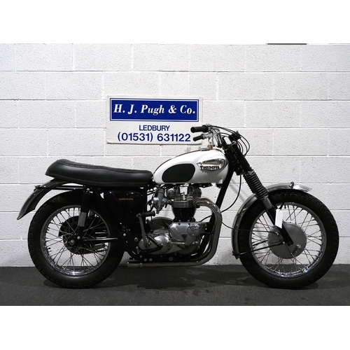 849 - Triumph T120TT race bike. 1966. 750cc.
Frame No- DU 53941
Engine No- T120TT-DU 53941
Part of a priva... 
