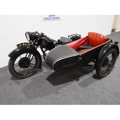 851 - Rudge-Whitworth side car combination motorcycle. 499cc. 1929.
Engine No. 408
Frame No. 30987
The bik... 