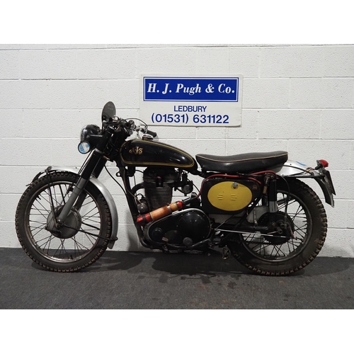 887 - AJS 350 Trials motorcycle. 1956. 350cc.
Frame No. 6897C
Engine No. 6897C
Engine turns over 
Was a wo... 
