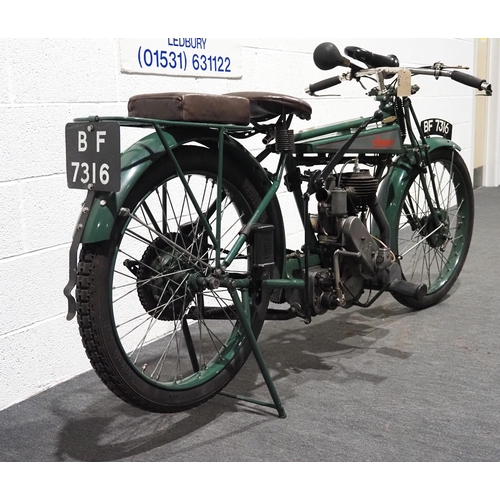 890 - Monopole motorcycle. 1922. 550cc.
Runs and rides well, owned by VMCC Monopole Marque specialist. JAP... 