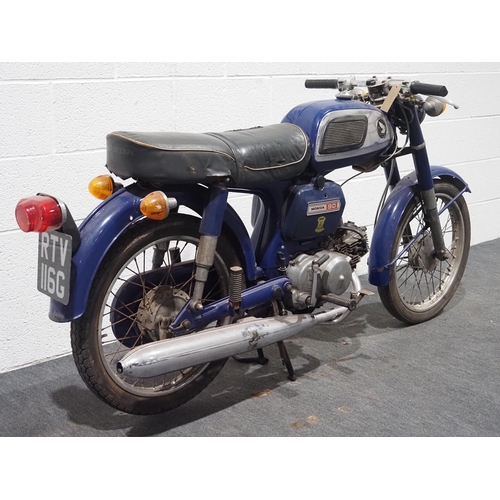 927 - Honda 90 sport motorcycle. 1969. 90cc.
Frame No. 100655
Engine No. 100575
Engine turns over.
Reg. RT... 