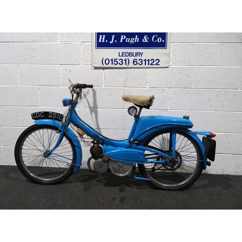 949 - Mobylette autocycle. 1966. 50cc. 
Runs and rides. 
Reg. CDC 251C