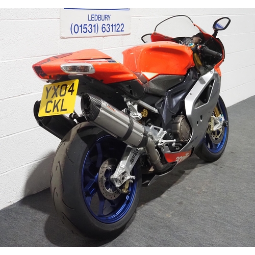 961 - Aprilia RSV Mille Replica factory motorcycle. 2004. 998cc
Engine no. R08121127
Frame no. ZD4RR00004S... 