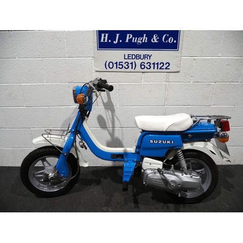 982 - Suzuki FZ50 moped. 1981. 49cc.
Engine turns over, fitted with new tyres, battery, piston rings, brak... 