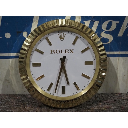 239 - Rolex dealer display clock with quartz movement