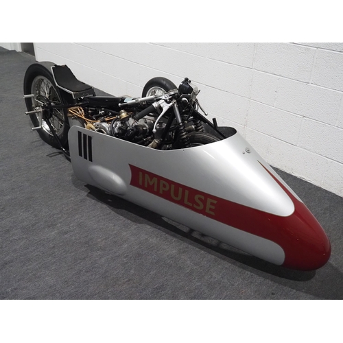 893 - ‘Impulse’ Hillman IMP motorcycle sidecar combination. 1966.
Speed record attempt motorcycle. 
The bi... 