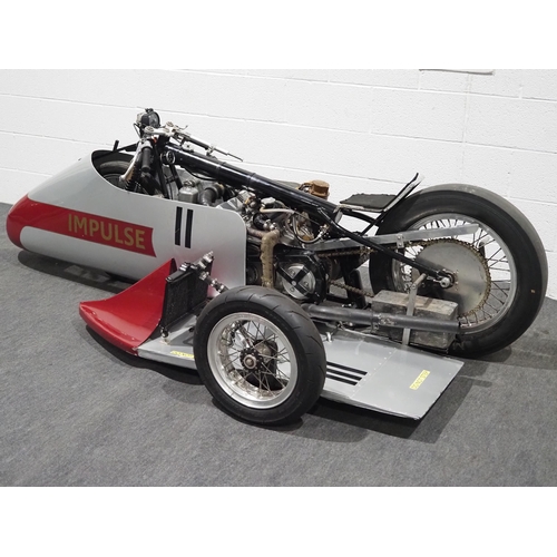893 - ‘Impulse’ Hillman IMP motorcycle sidecar combination. 1966.
Speed record attempt motorcycle. 
The bi... 