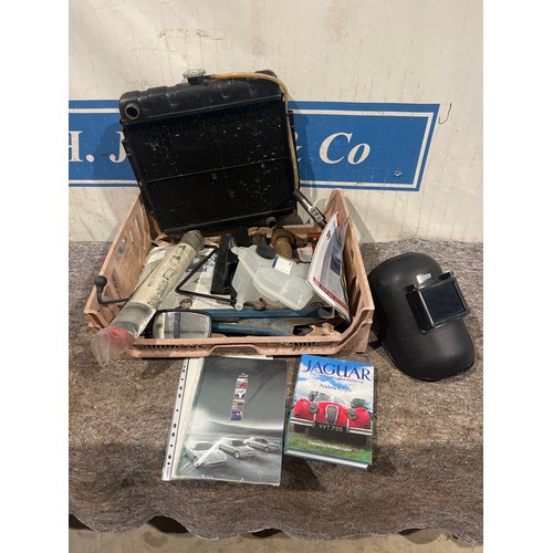 328 - Various spares to include radiator and welding mask etc