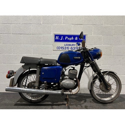 1007 - MZ 125 motorcycle. 1977. 123cc
Frame No-7739096
Engine No- 7376835
Tax and MOT exempt. Vendor states... 