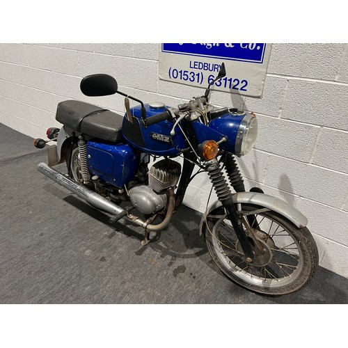 1007 - MZ 125 motorcycle. 1977. 123cc
Frame No-7739096
Engine No- 7376835
Tax and MOT exempt. Vendor states... 