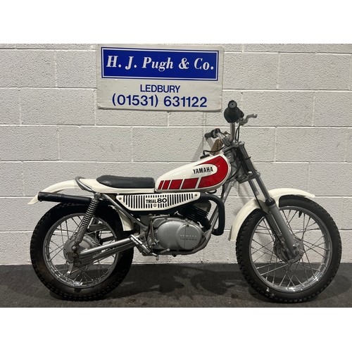 1017 - Yamaha TY80 trials bike. 
Frame No. 107879
Engine No. 107879
Runs and rides but will require some re... 