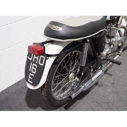 1016 - Triumph Tiger 100 motorcycle. 1967. 500cc. 
Matching numbers. 
Runs and rides, restored by previous ... 