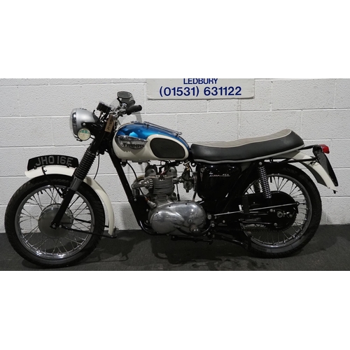 1016 - Triumph Tiger 100 motorcycle. 1967. 500cc. 
Matching numbers. 
Runs and rides, restored by previous ... 